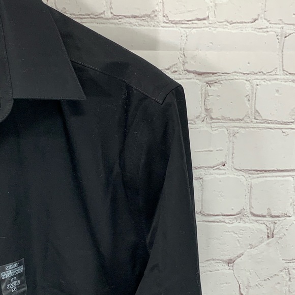 Calvin Klein Black Solid Slim Fit Dress Shirt - Picture 6 of 11
